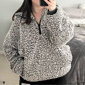 Express Sherpa Quarter Zip Sweatshirt